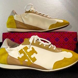 Tori Burch shoes, lime greener and cream